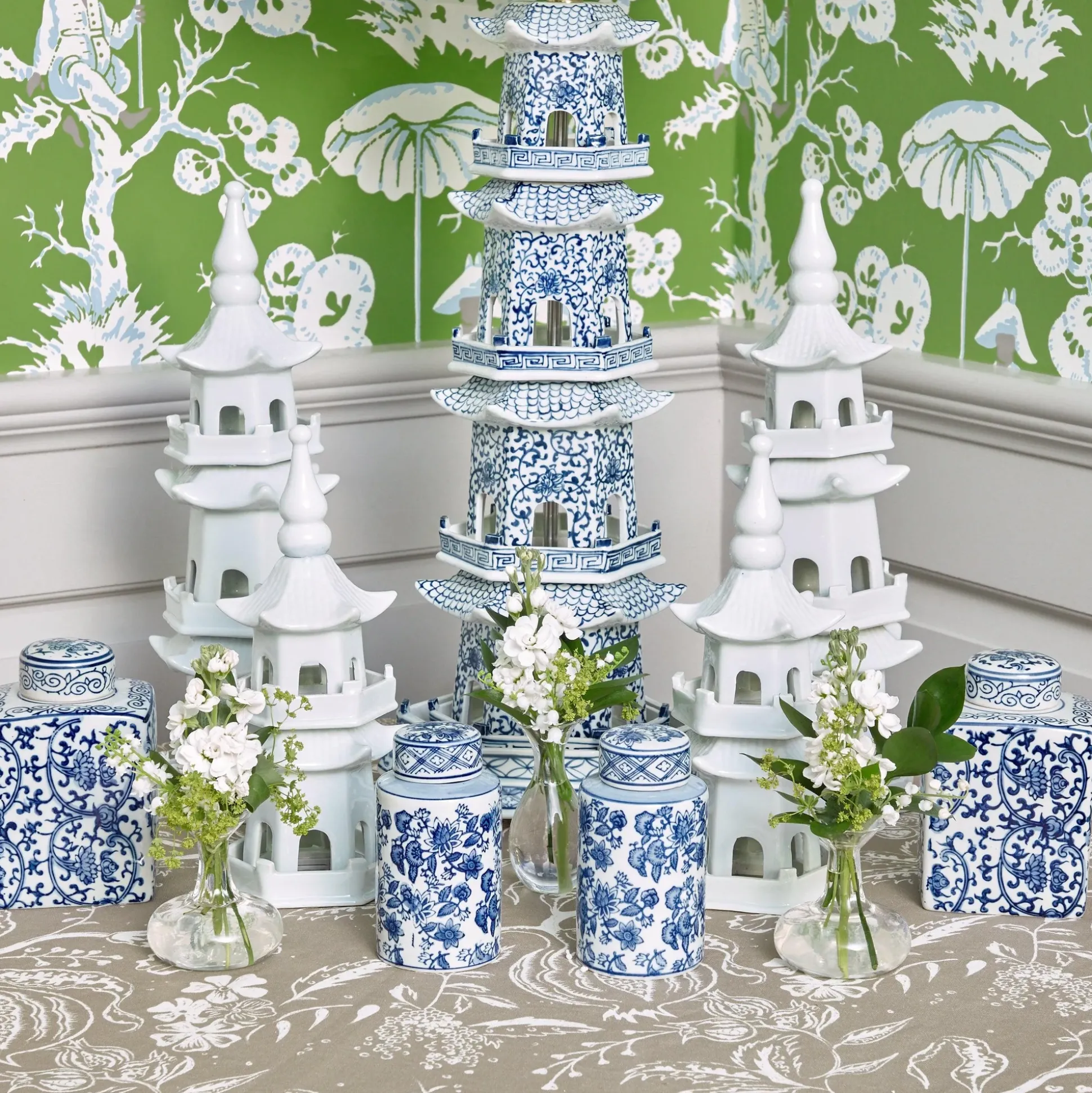 Large White Porcelain Pagoda