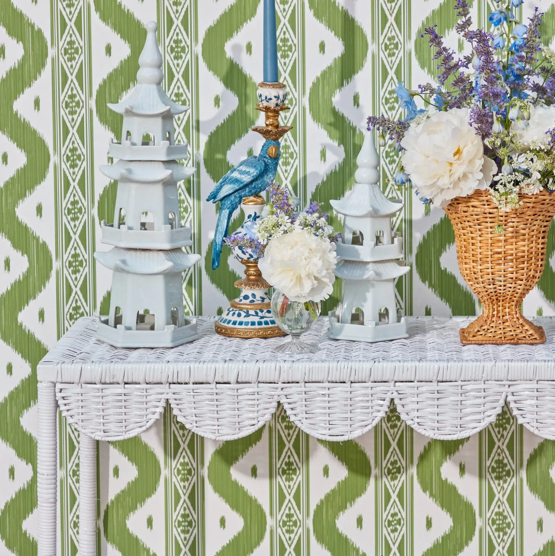 Large White Porcelain Pagodas (Pair)