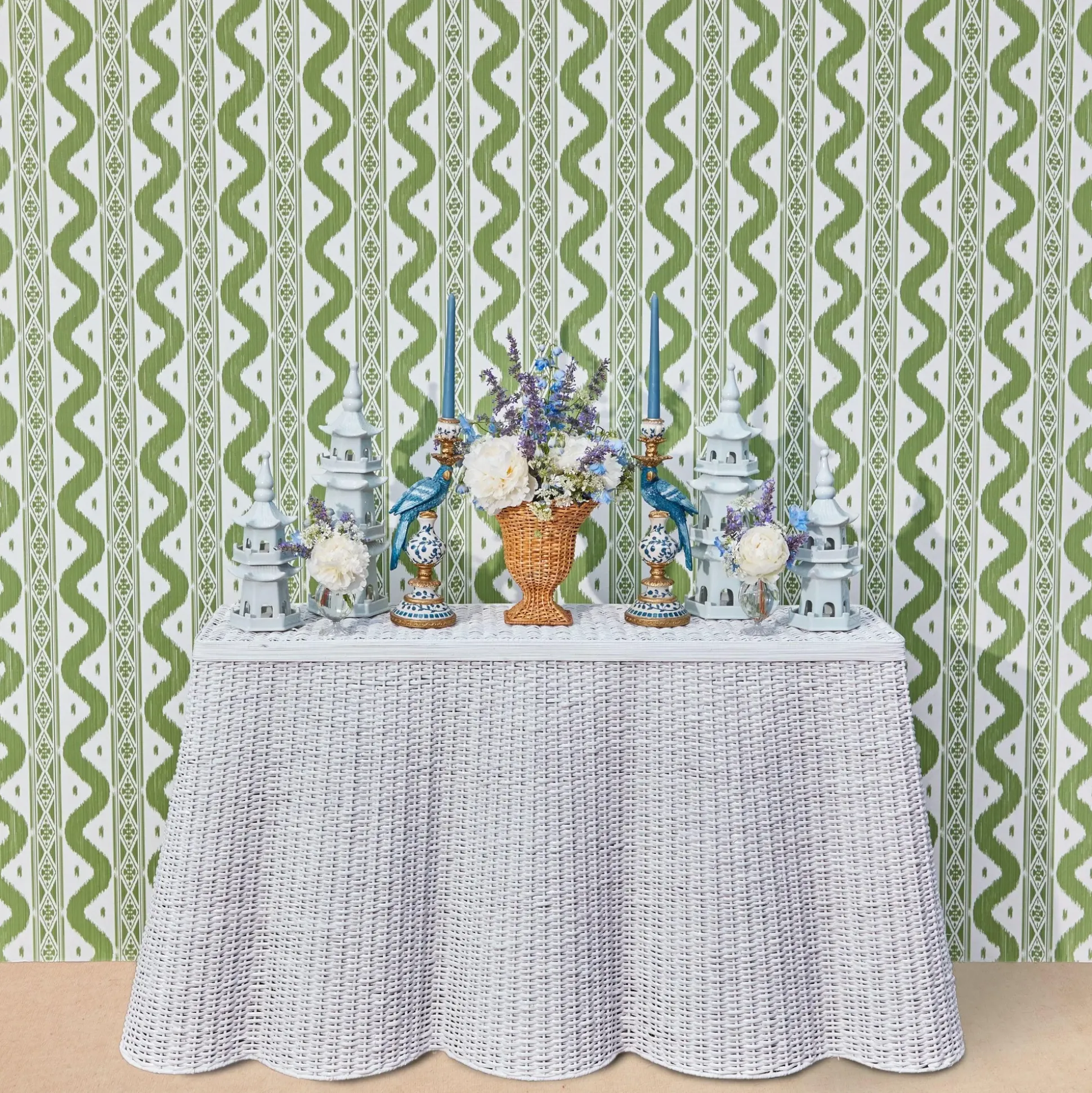 Large White Porcelain Pagodas (Pair)