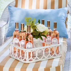 Lorenzo White Rattan Drinks Tray