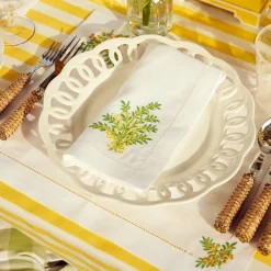 Mimosa White Linen Napkins (Set Of 4)