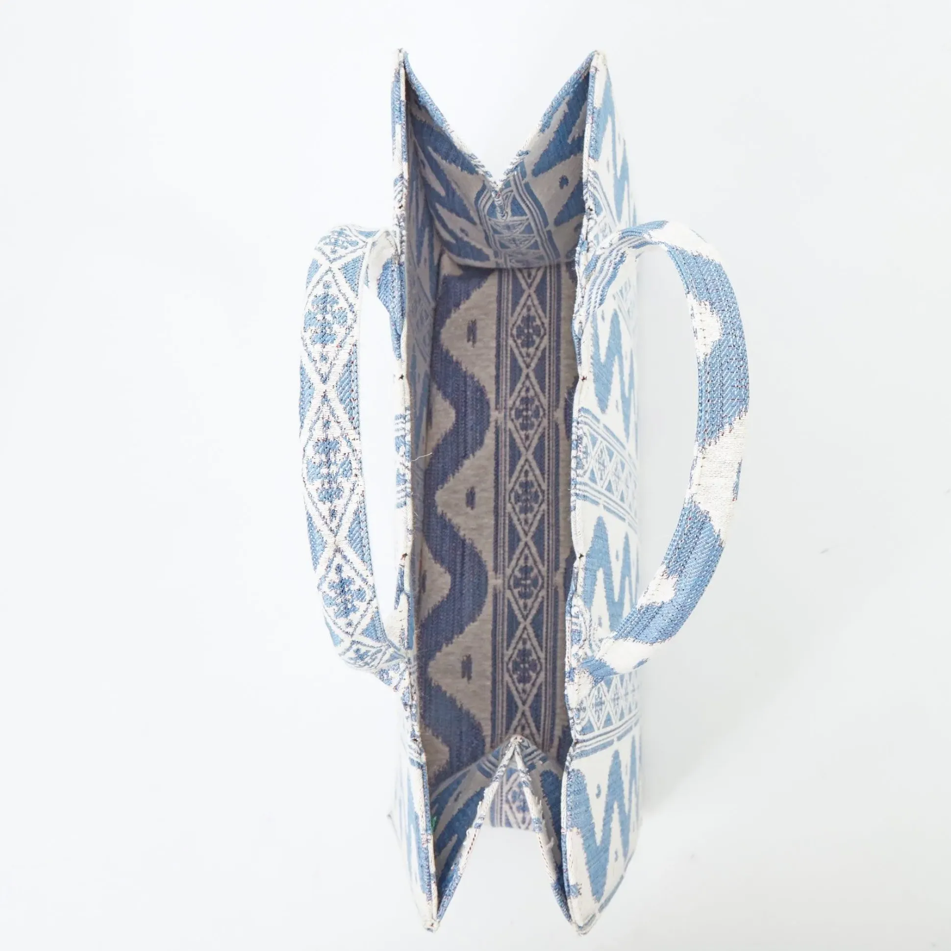 Mrs. Alice Tote Bag (Blue Ikat)