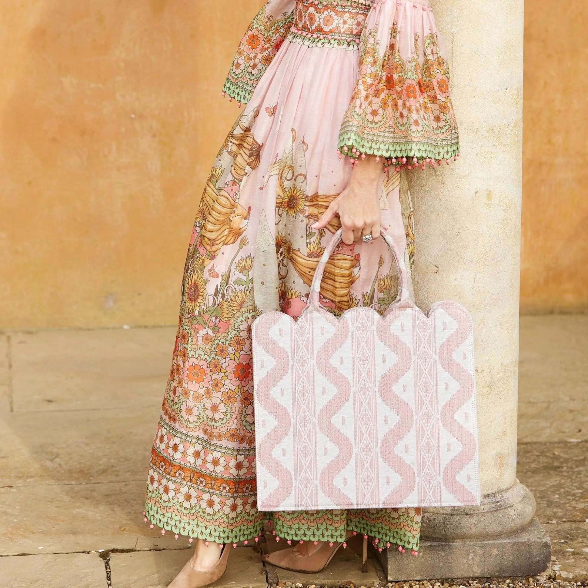 Mrs. Alice Tote Bag (Pink Ikat)