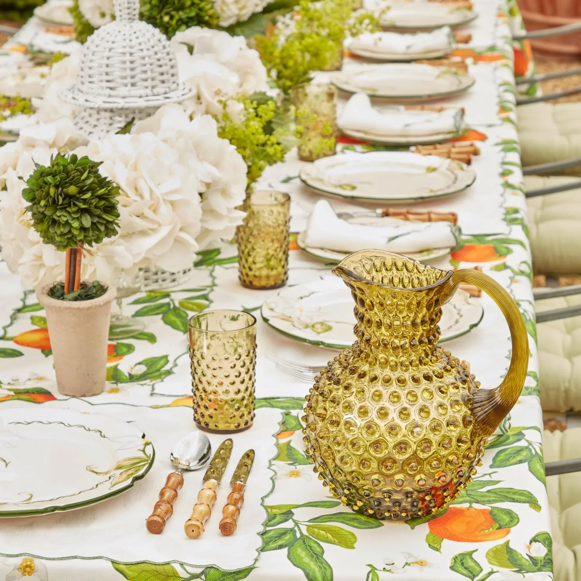 Olive Green Hobnail Jug