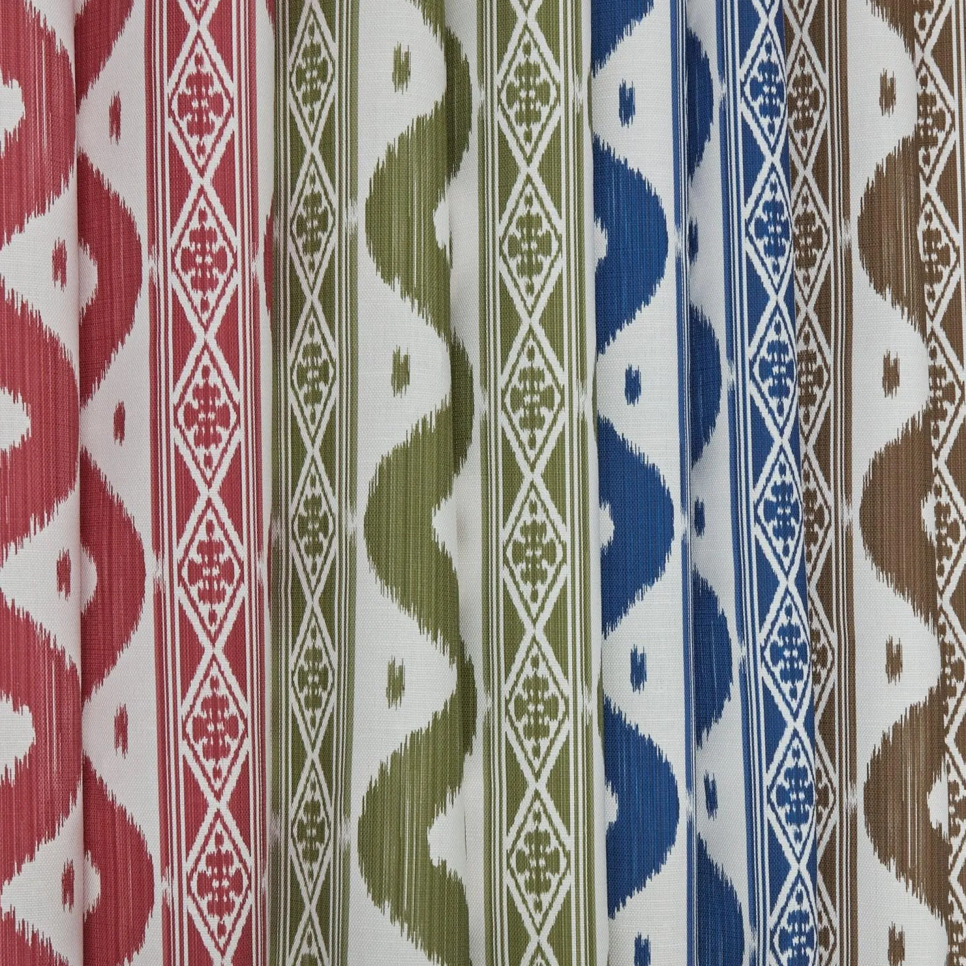 Olive Green Ikat Stripe Fabric