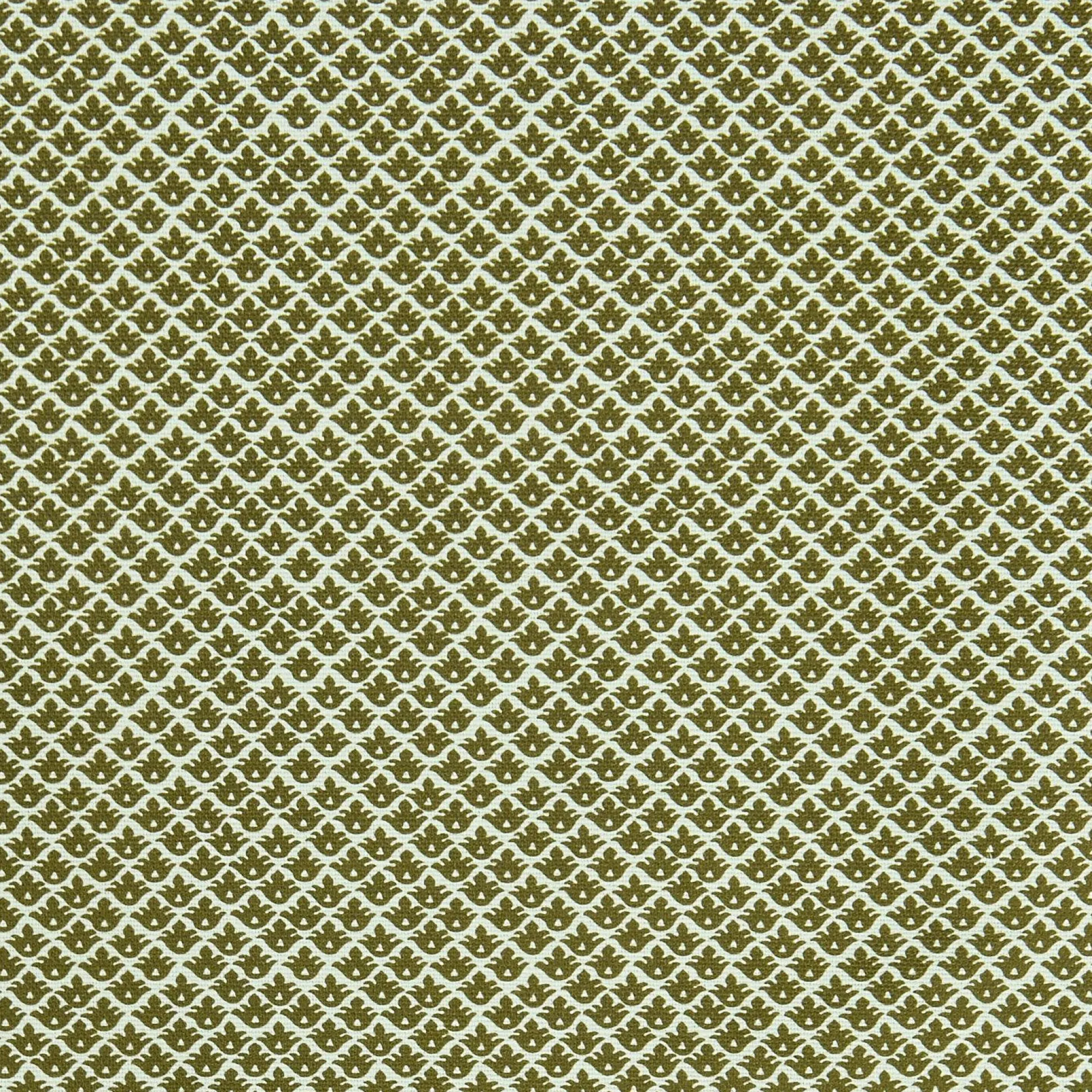 Olive Green Lotus Flower Fabric