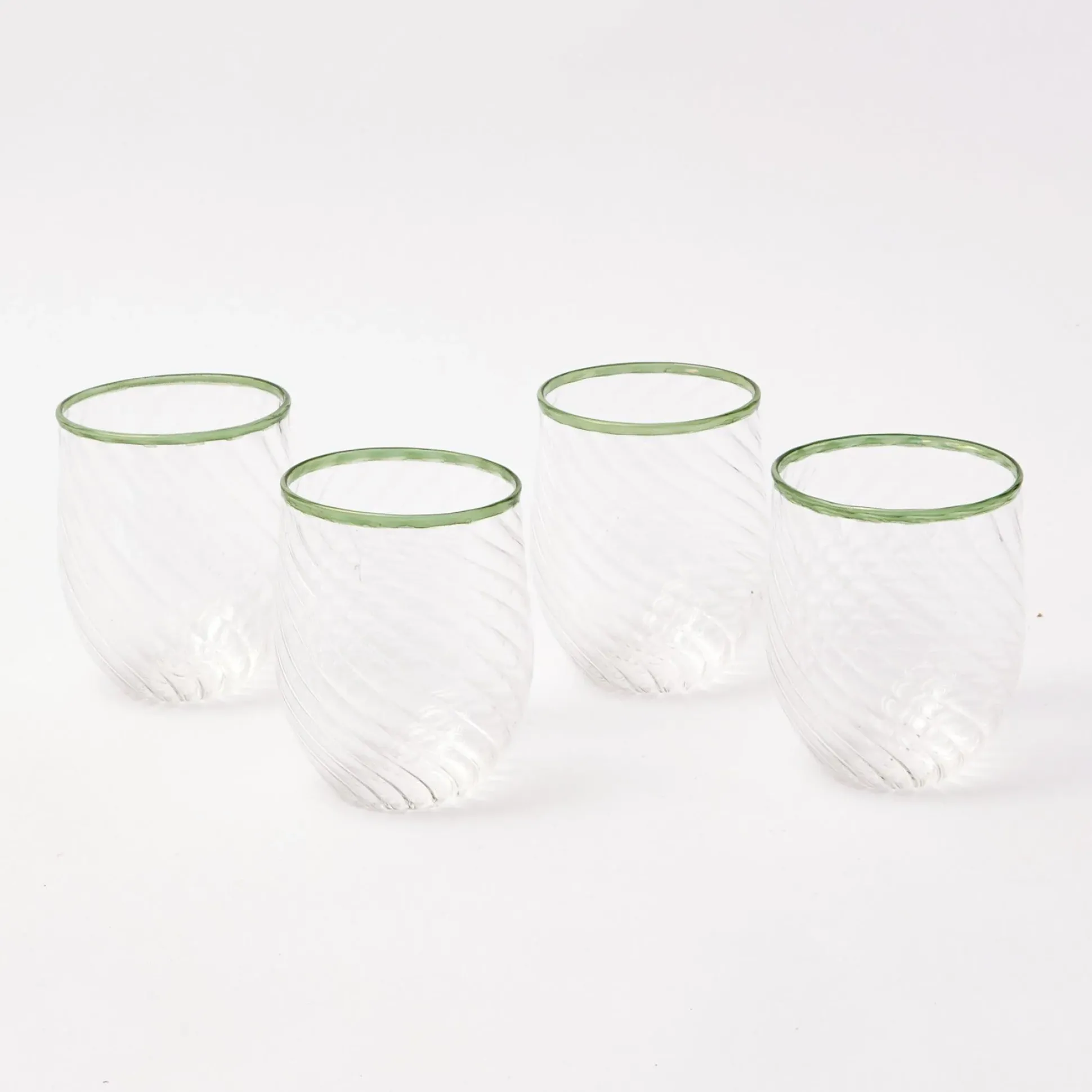Olive Rim Swirl Glassware Set