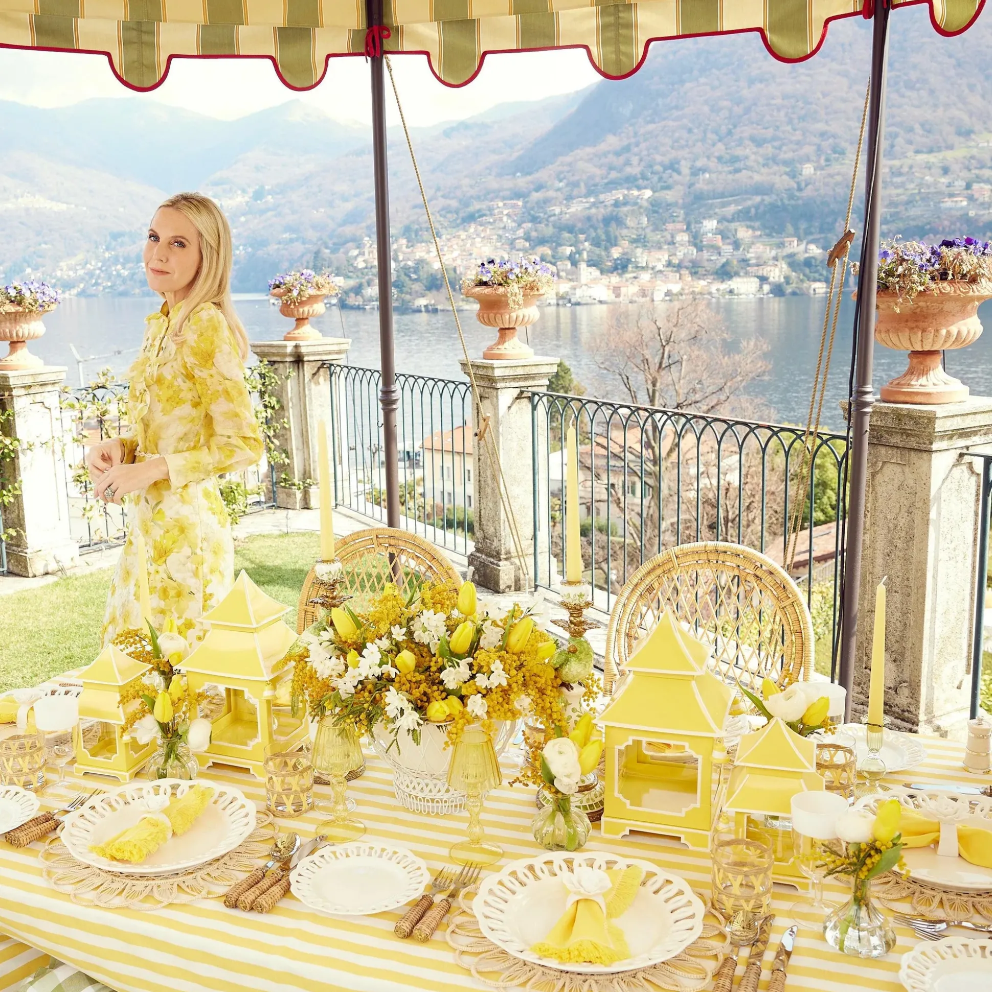 Passalacqua Yellow Stripe Tablecloth