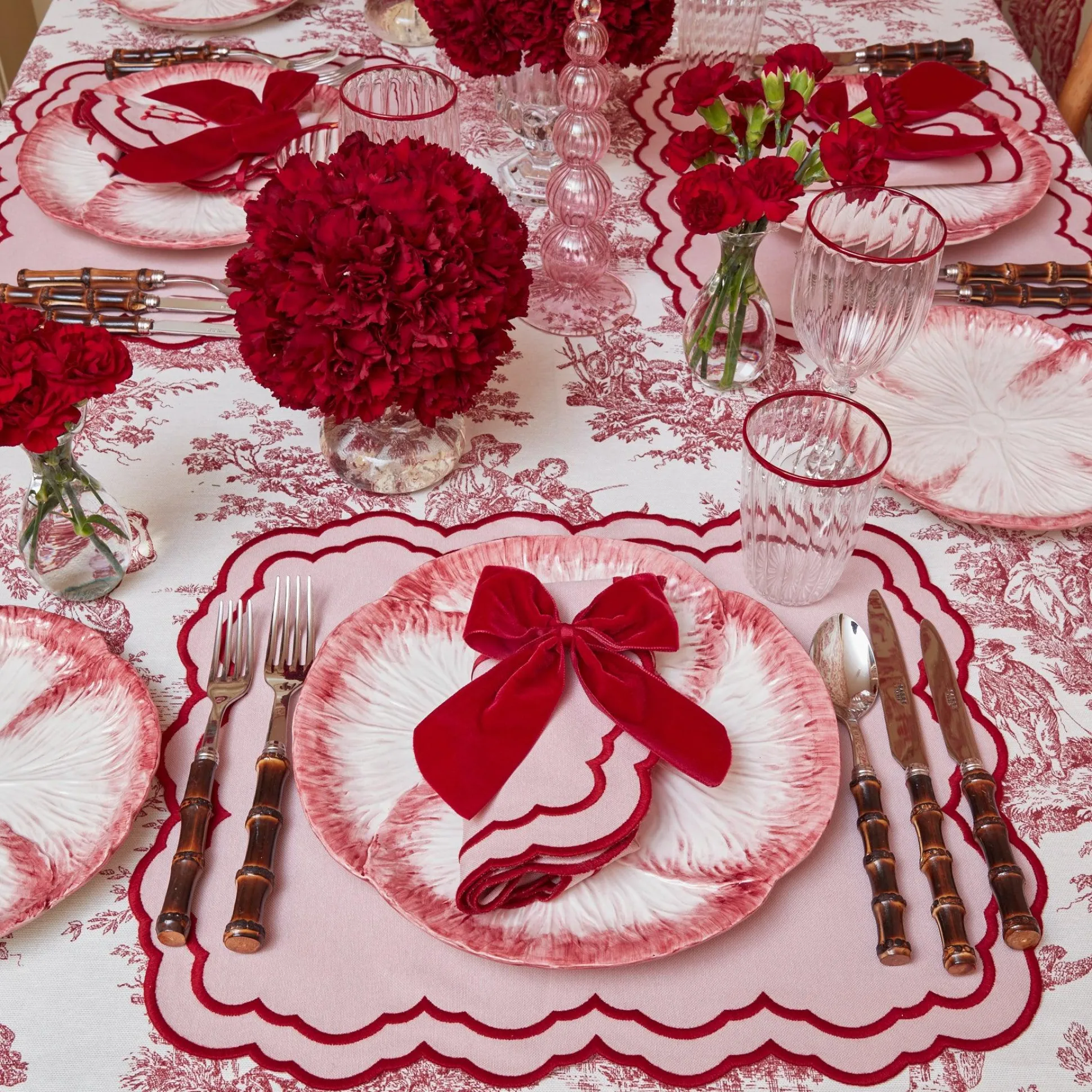 Personalised Red Velvet Napkin Bow