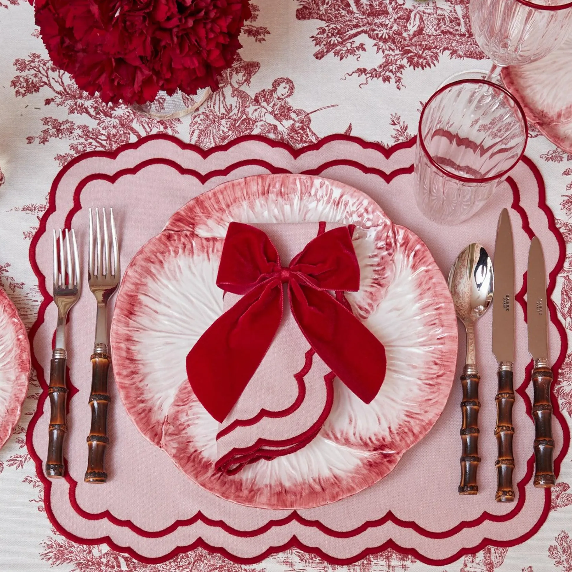 Personalised Red Velvet Napkin Bow