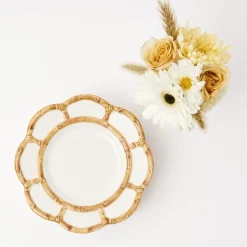 Petal Bamboo Ceramic Dinner Plate (Set Of 4)