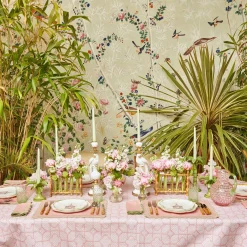 Pink & Green Pagoda Dinner Plate