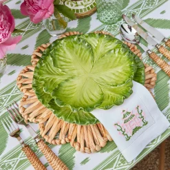 Pink & Green Pagoda Napkins (Set Of 4)