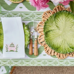 Pink & Green Pagoda Napkins (Set Of 4)