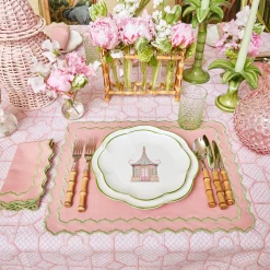 Pink & Green Pagoda Starter Plate