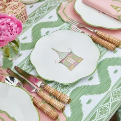 Pink & Green Pagoda Starter Plate