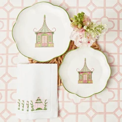 Pink & Green Pagoda Starter Plate