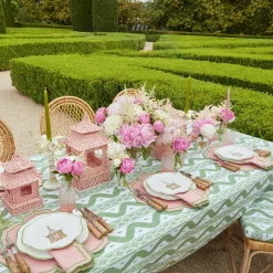 Pink & Green Pagoda Starter Plate (Set Of 4)