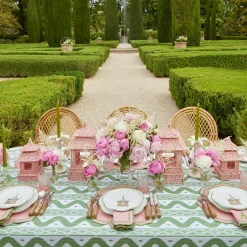 Pink & Green Pagoda Starter Plate (Set Of 4)