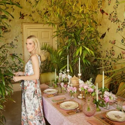 Pink Bamboo Trellis Tablecloth