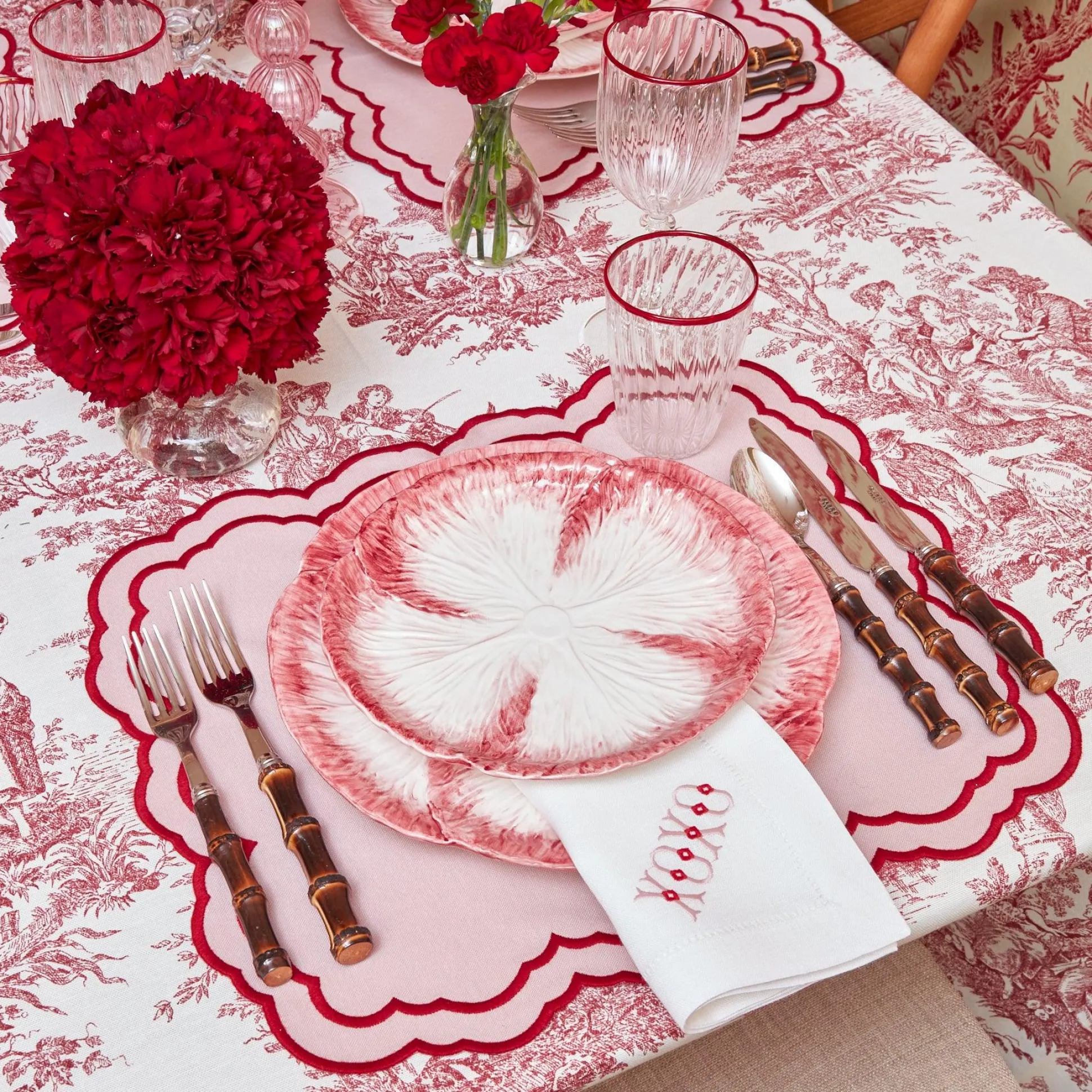 Pink Capri Lettuce Starter Plate (Set Of 4)