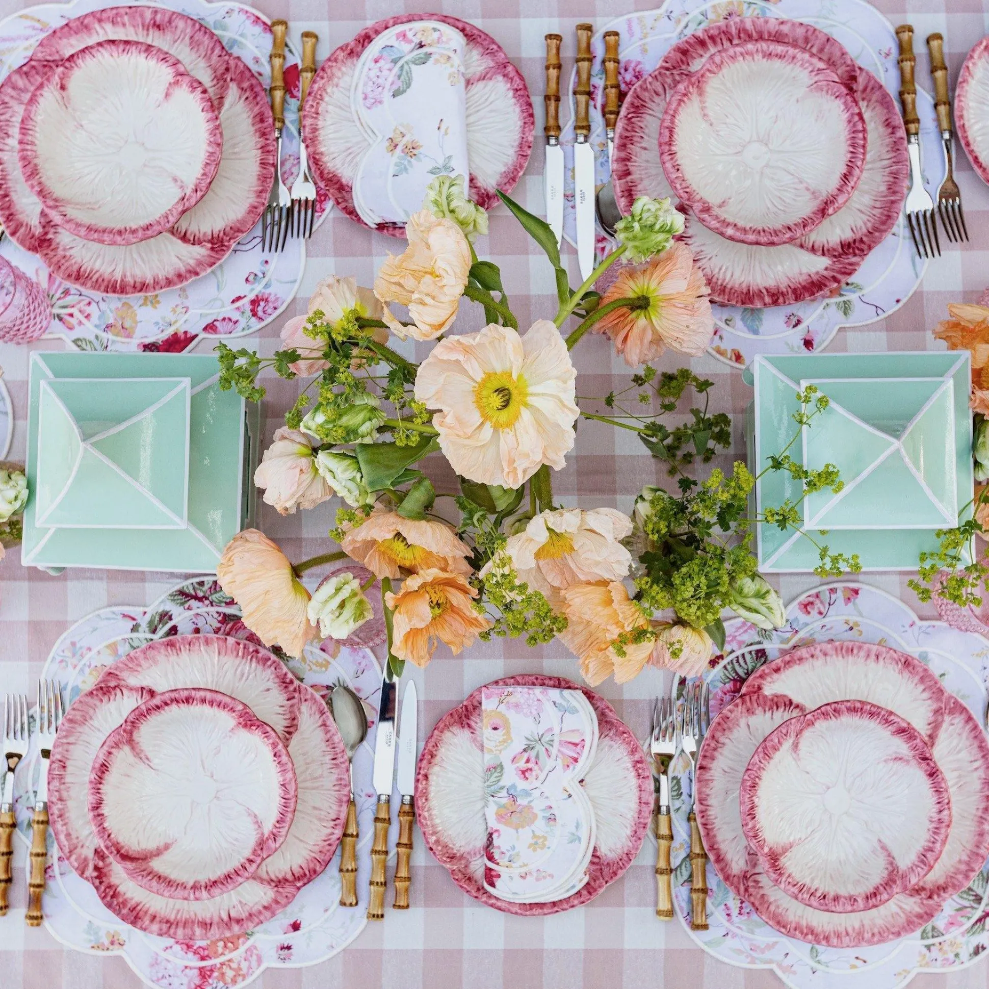 Pink Capri Lettuce Starter Plate (Set Of 4)