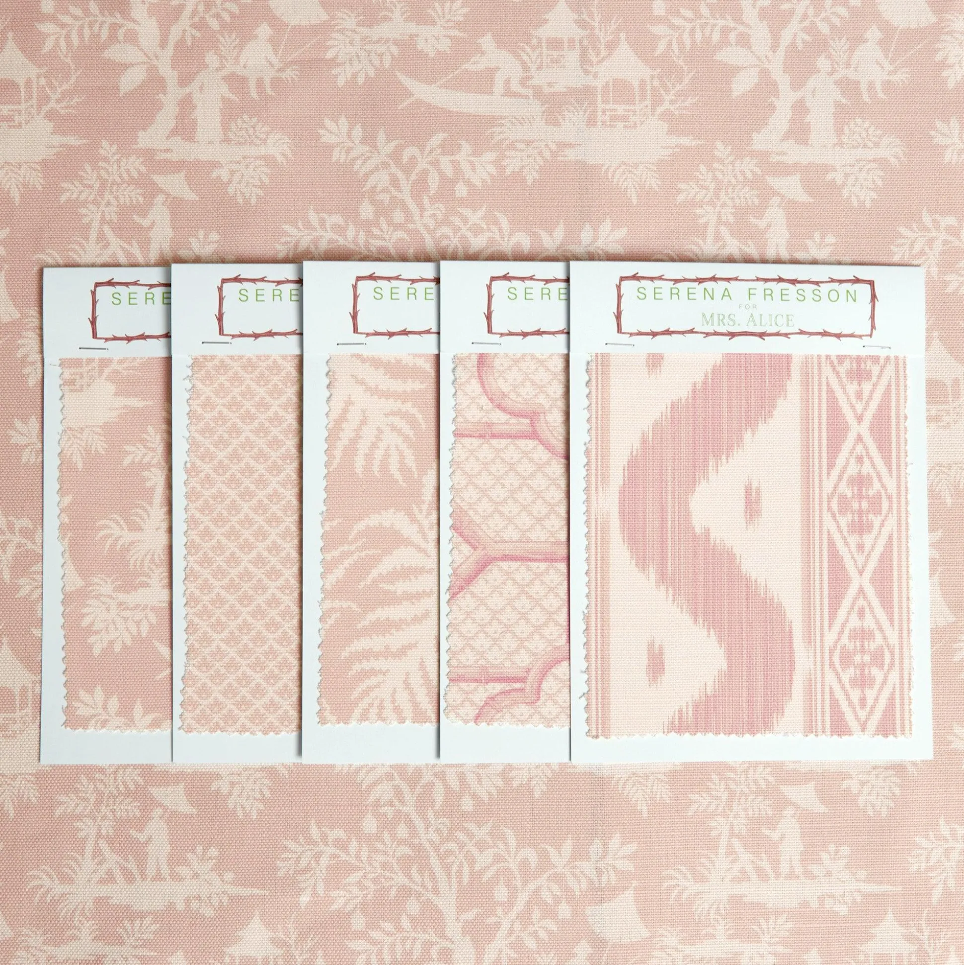 Pink Pagoda Garden Fabric