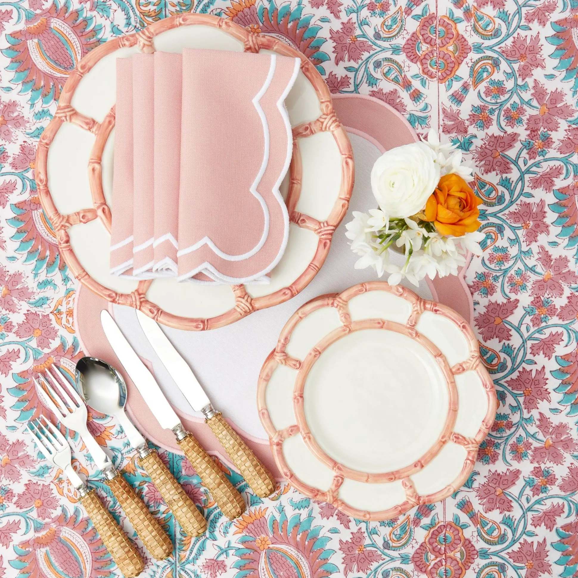 Pink Petal Bamboo Starter Plate