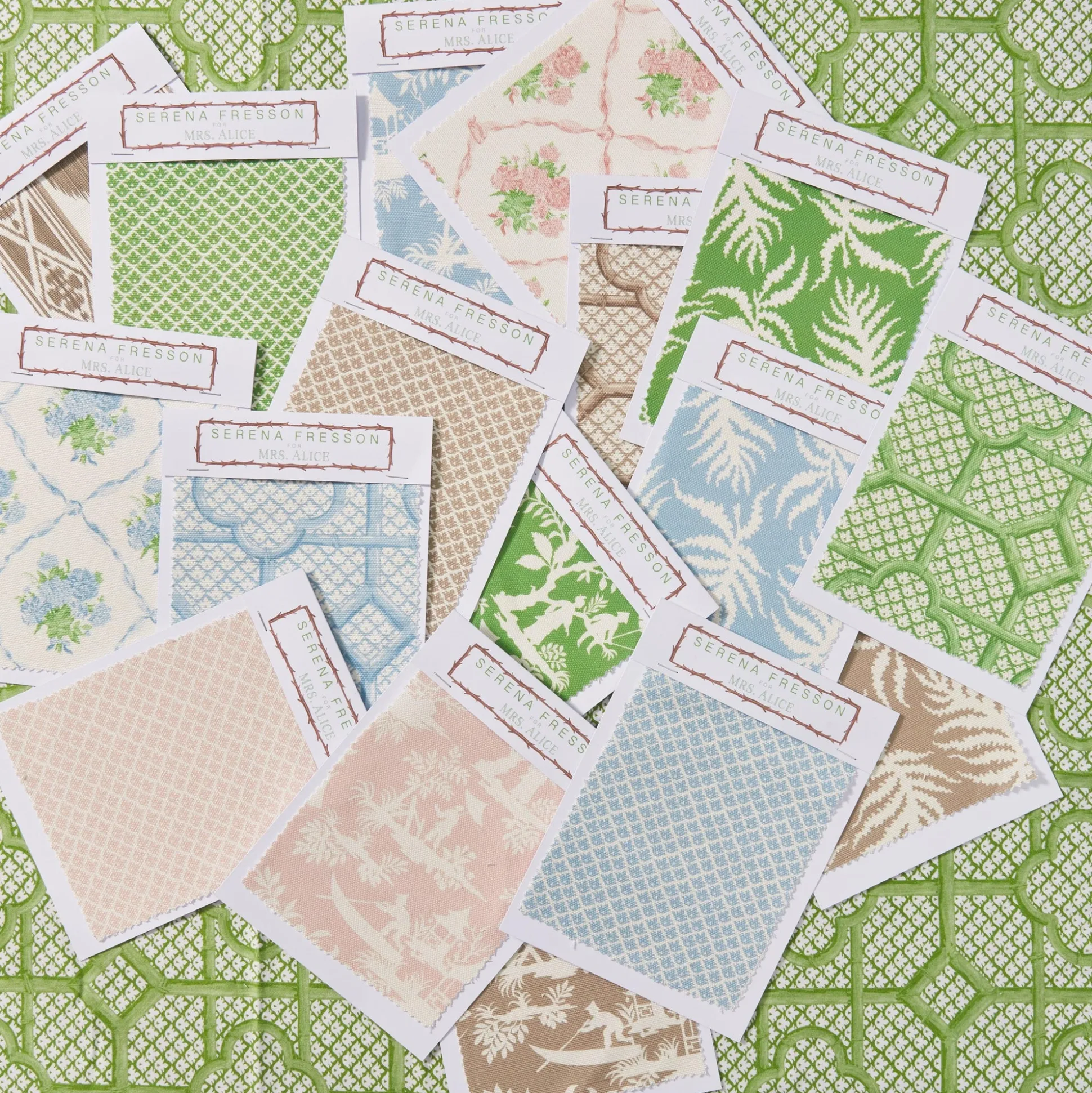 Pink Trailing Ferns Fabric