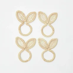Rattan Bunny Napkin Rings (Set Of 4)