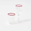 Red Rim Glassware (Set Of 8)