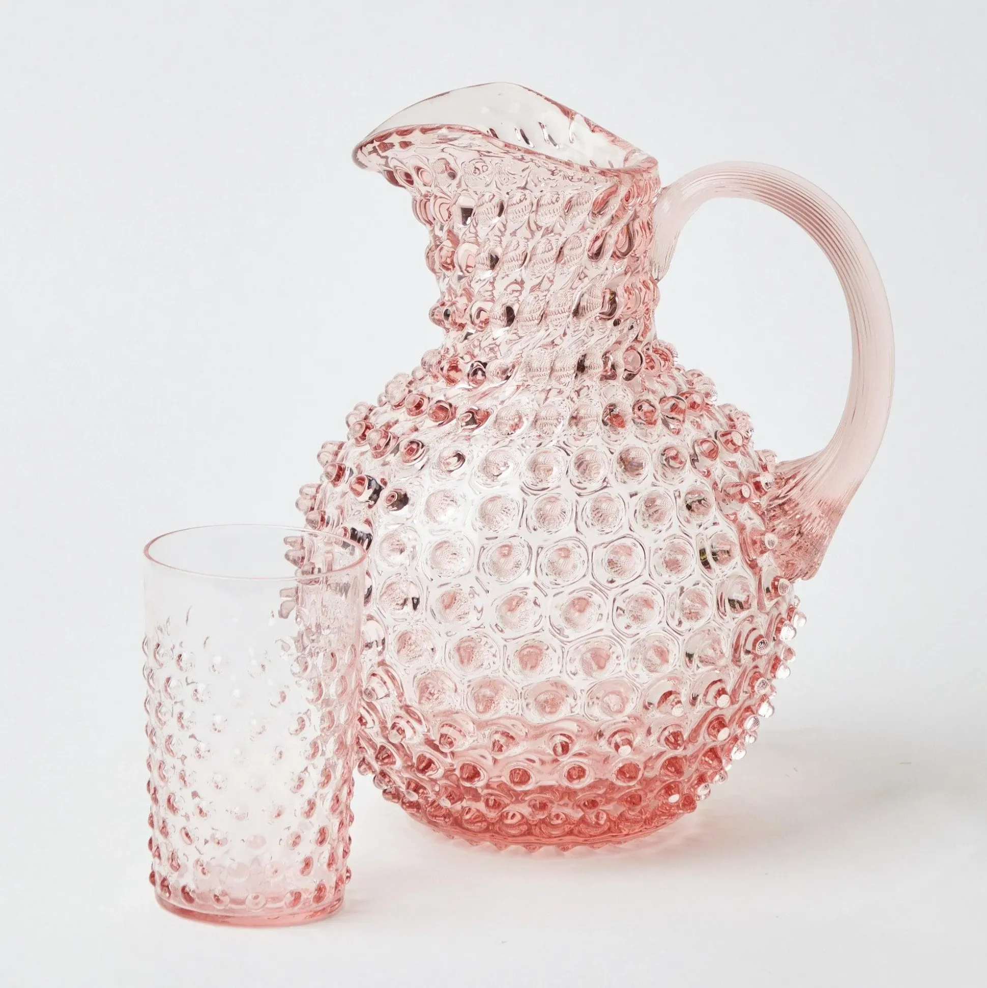Rose Pink Hobnail Jug