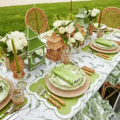 Serena Applique Green Placemats (Set Of 4)