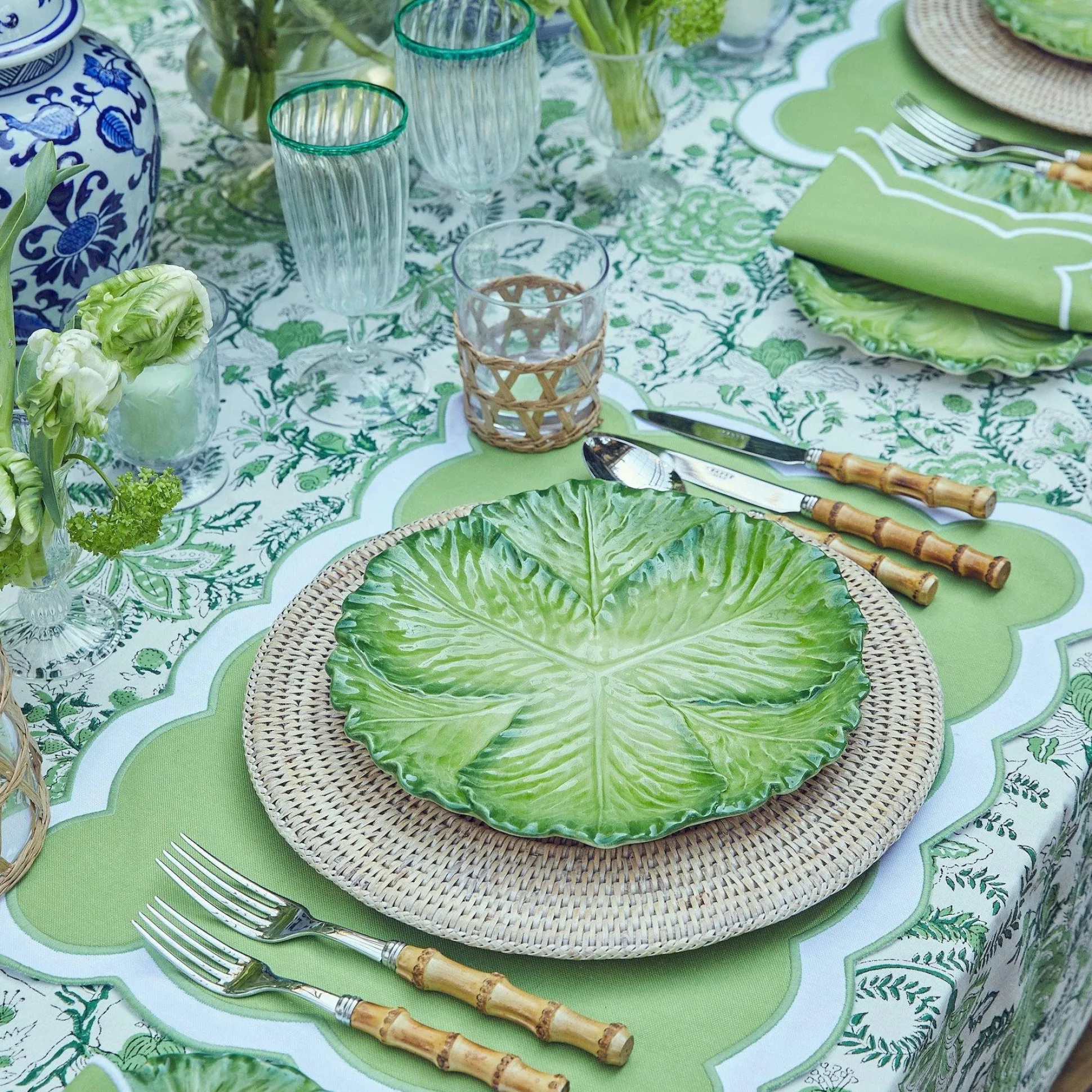 Serena Green Cabbage Dinner Plate (Set Of 4)