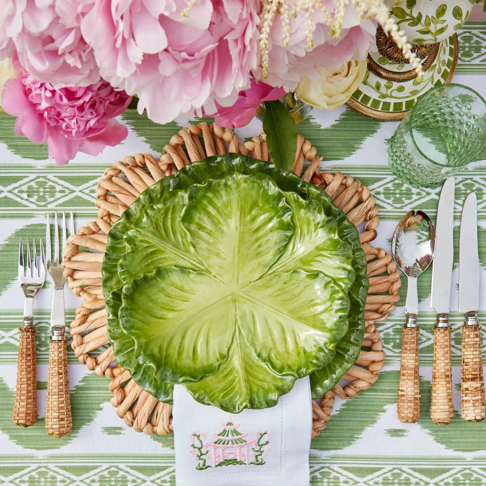 Serena Green Cabbage Dinner & Starter Plates (Set Of 8)