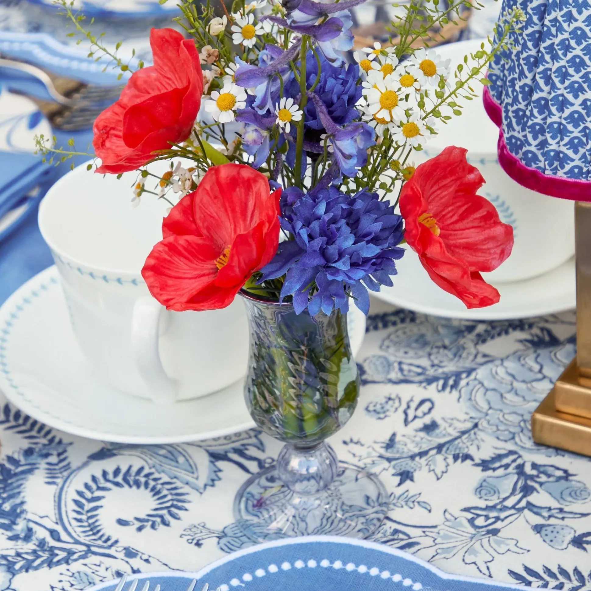 Small Blue Fluted Vase (Set Of 3)