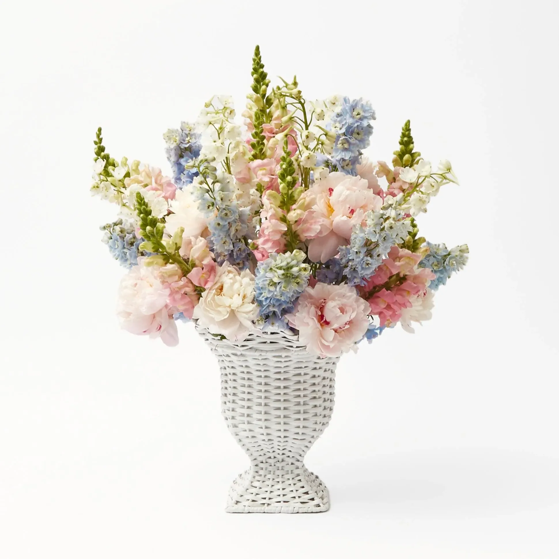 Small White Rattan Urn Vase