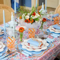 Sylvie Blue & Orange Napkins (Set Of 4)