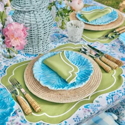 Sylvie Green Embroidered Placemats (Set Of 4)