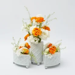 Three Piece Ceramic Bamboo Vase
