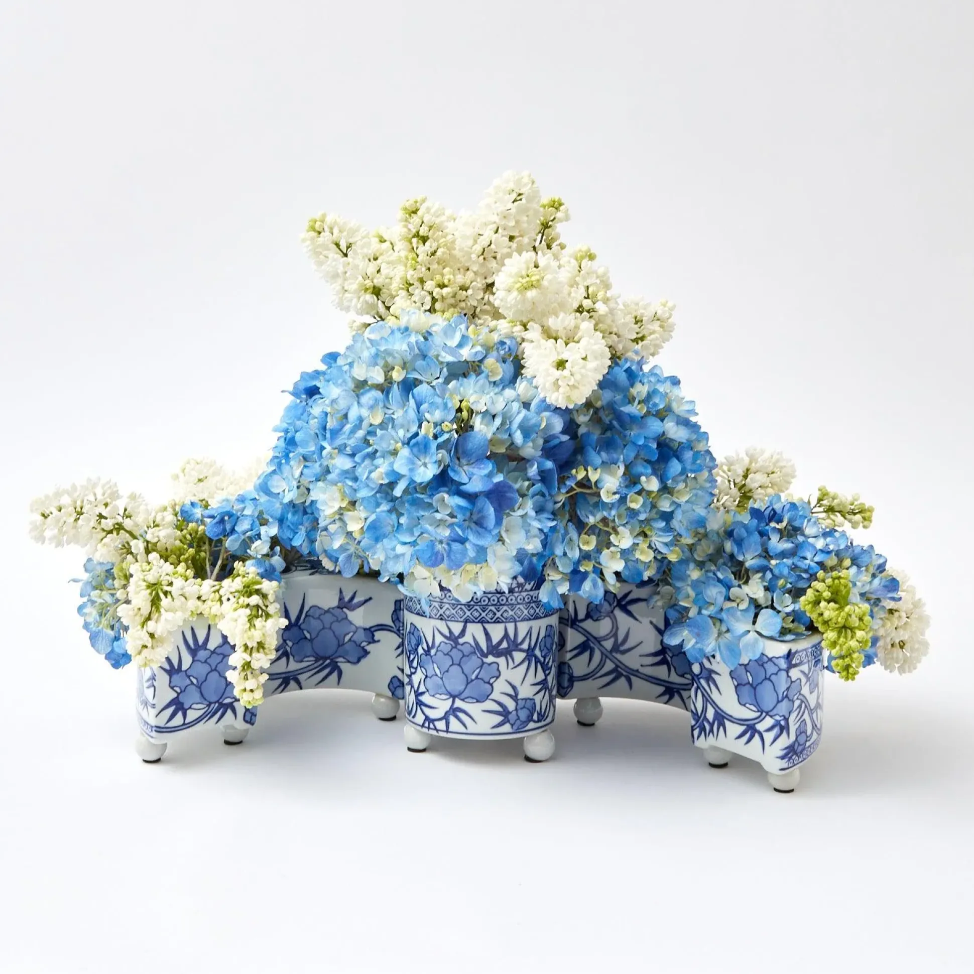Three Piece Chinoiserie Vase
