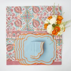 Valentina & Sylvie Blue/Orange Linen Set