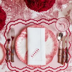White Linen Xoxo Napkins (Set Of 4)