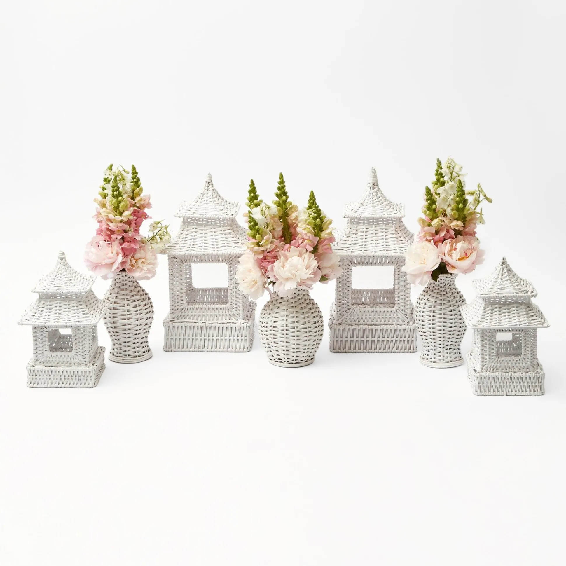 White Rattan Decoration Set