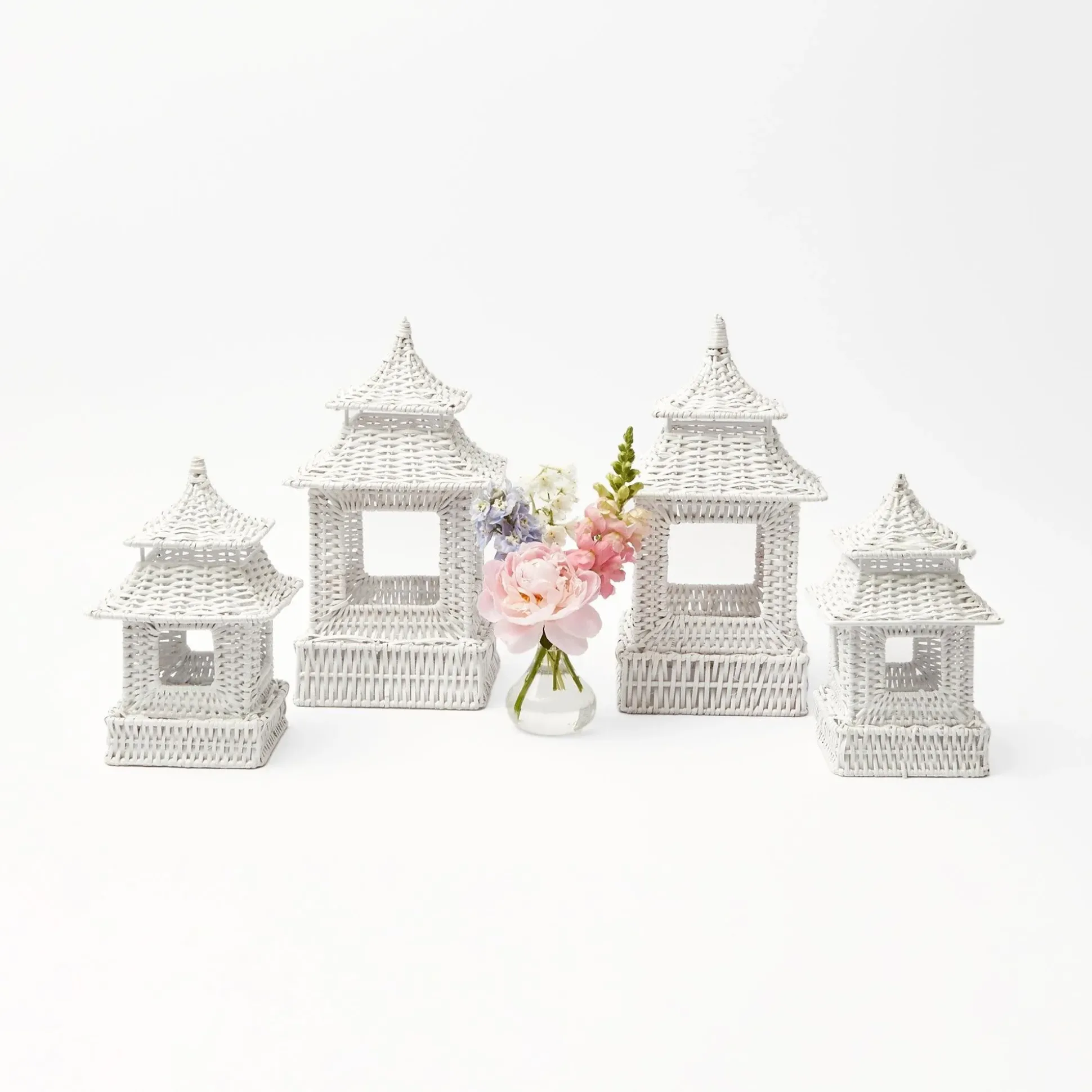 White Rattan Decoration Set