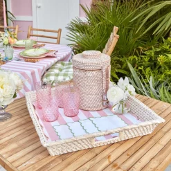 White Rattan Tray