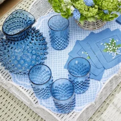White Scalloped Rattan Tray