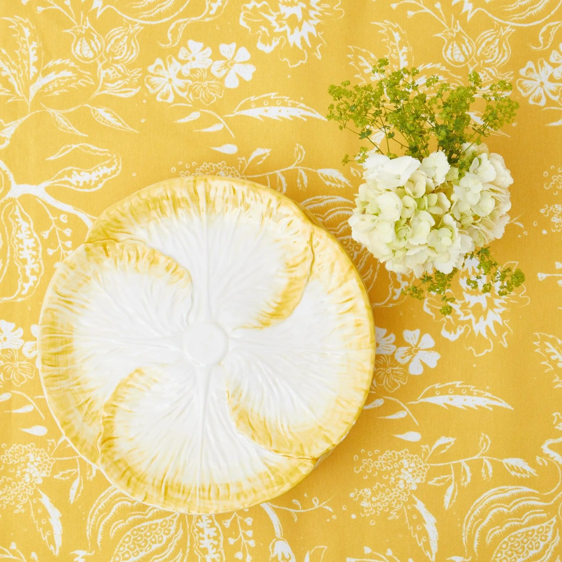 Yellow Capri Lettuce Dinner Plates (Set Of 4)