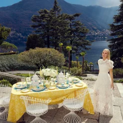 Yellow Melograno & Fleur Turquoise Linen Set